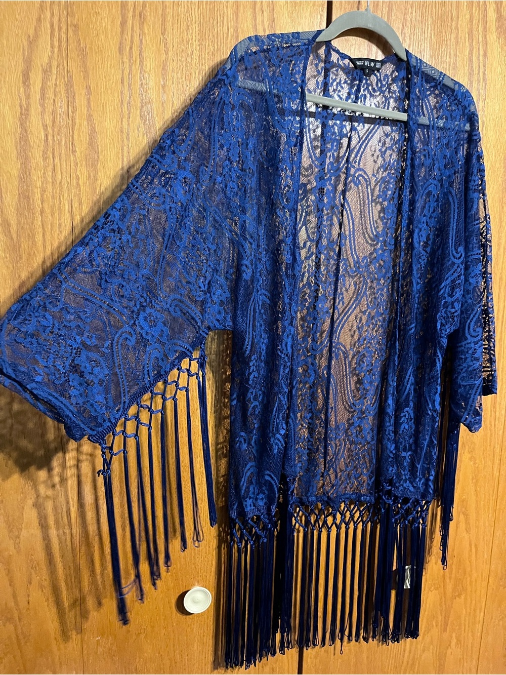 Blue Lace Fringe Kimono